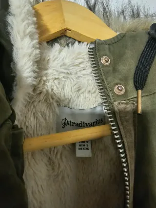 Parka verde militar mujer forro Talla S