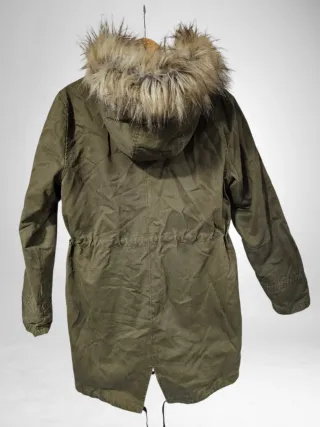 Parka verde militar mujer forro Talla S