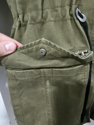 Parka verde militar mujer forro Talla S