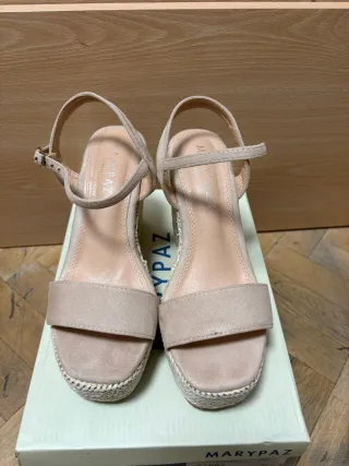 Sandalias Marypaz tacón plataforma beige 37