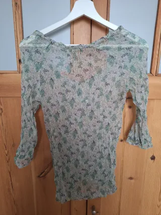Camisa Massimo Dutti verde floral