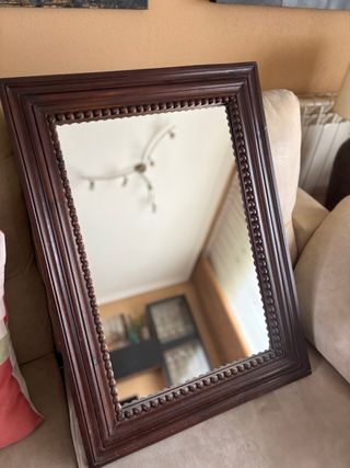 Espejo madera rústico marco decorado