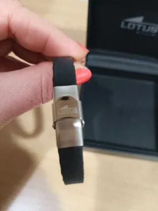 Pulsera Lotus Acero Inox Ajustable Negra