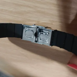 Pulsera Lotus Acero Inox Ajustable Negra