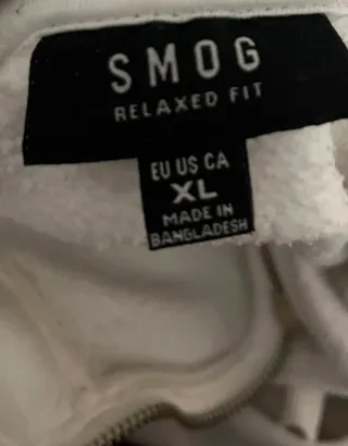 Jersey blanco con cremallera