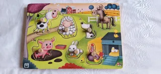 Puzzle madera Educa con musica de animales-granja