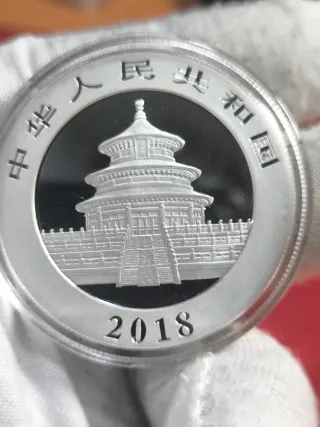 Moneda 1 Onza Plata PANDA 2018