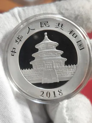 Moneda 1 Onza Plata PANDA 2018