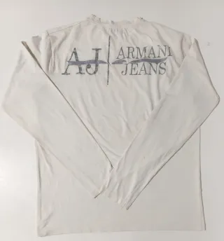 Camiseta Armani Jeans Manga Larga Blanca Talla L
