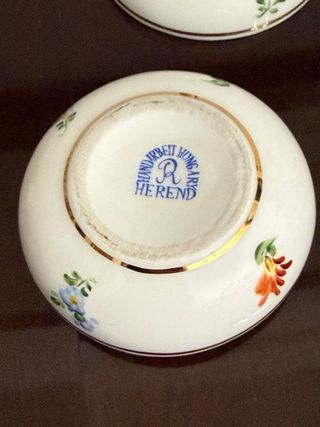 Portagioie Herend antico con uccellino