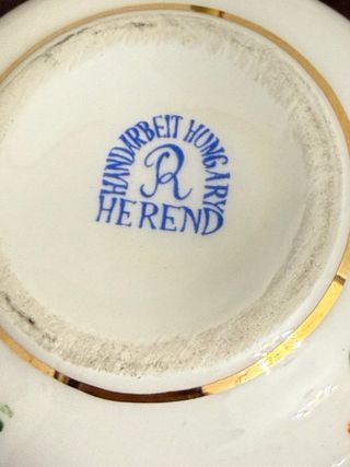 Portagioie Herend antico con uccellino