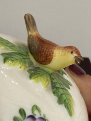 Portagioie Herend antico con uccellino