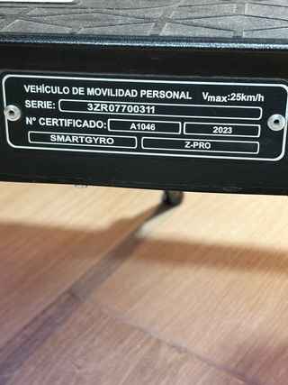 Patinete SmartGyro Z Pro Certificado DGT 2024