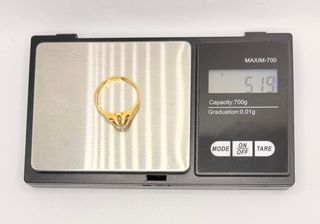 Solitario de oro de 18k circonita, 5.19 g, T-22.