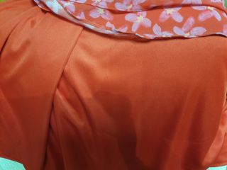 Vestido de fiesta rojo y rosa con bolero talla L