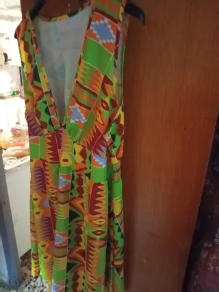 Vestido mujer 3 XL estampado escote