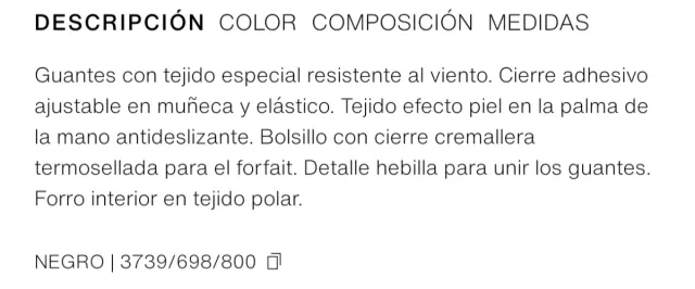 Guantes de esquí Zara niño