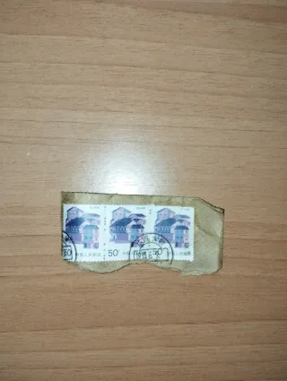 Lote 3 sellos chinos 50 céntimos