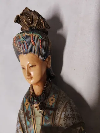 Estatua Mujer China Cloisonné
