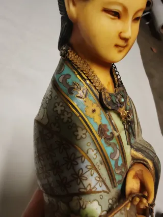 Estatua Mujer China Cloisonné