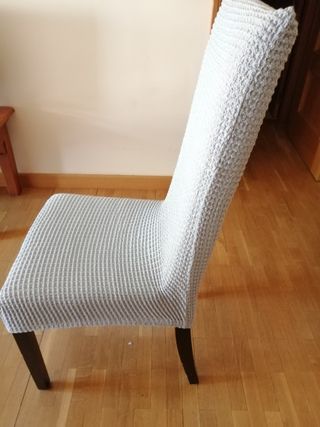 2 Sillas Polipiel con Funda Gris