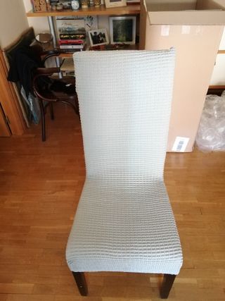 2 Sillas Polipiel con Funda Gris