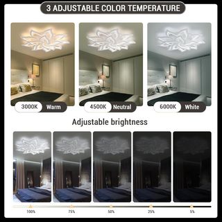 Lámpara techo LED moderna forma de flor 95cm