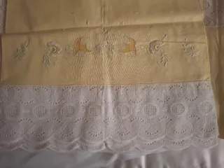 Juego de Cama 135cm Amarillo y Blanco