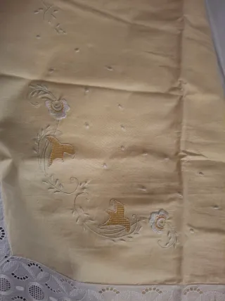 Juego de Cama 135cm Amarillo y Blanco