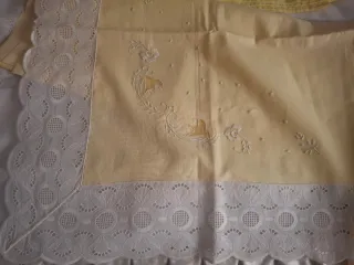 Juego de Cama 135cm Amarillo y Blanco