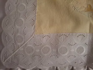 Juego de Cama 135cm Amarillo y Blanco