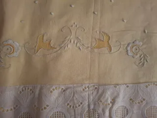 Juego de Cama 135cm Amarillo y Blanco