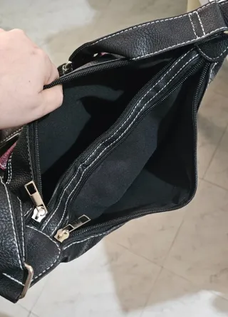 Borsa vintage nera e bordeaux