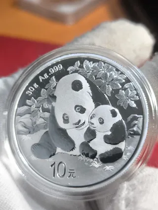 Moneda 1 Onza Plata Panda 2024
