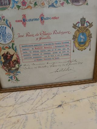 Bendición 1951 Vaticano Firmada