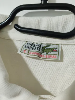 Polo Lacoste Blanco Vintage Talla 6