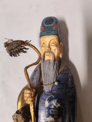 Estatua hombre chino Cloisonné