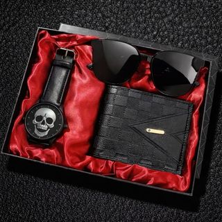 Set de Regalo Hombre: Reloj, Gafas y Cartera