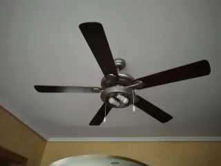 Ventilador Techo 132cm 5 Aspas gris metal y madera