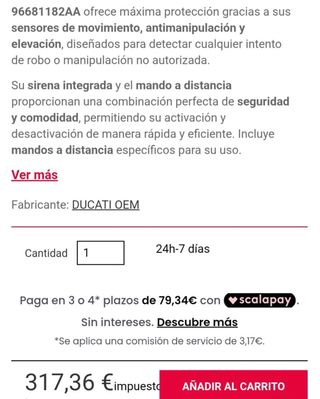 Sistema Antirrobo Ducati Performance