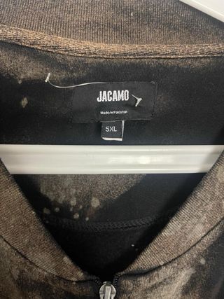 Jersey Cremallera Talla 5XL Negro/Marrón