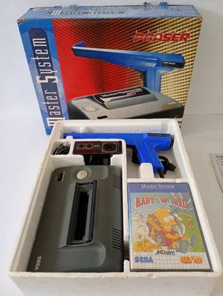 MASTER SYSTEM LIGHT PHASER AZUL TECTOY RARÍSIMO