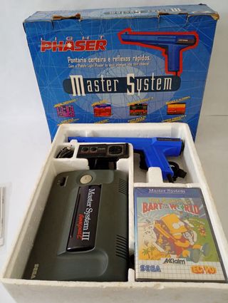 MASTER SYSTEM LIGHT PHASER AZUL TECTOY RARÍSIMO
