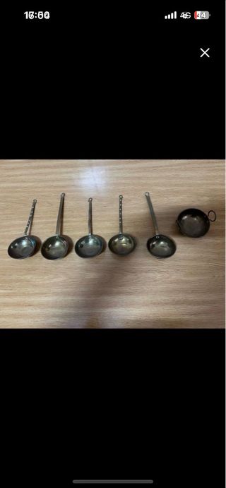 6 Cazuelas de Bronce Vintage