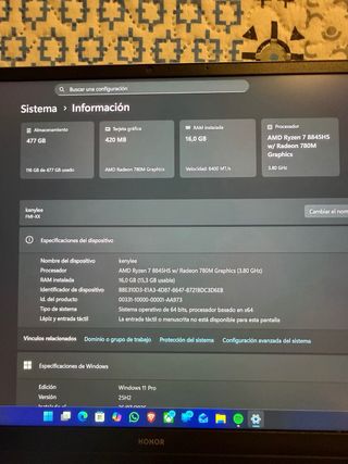 Honor Magicbook X14 Plus Ryzen 7 8845HS Plata