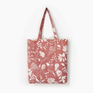 Bolso Tote (handmade) estampado floral rosa