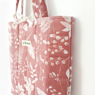 Bolso Tote (handmade) estampado floral rosa