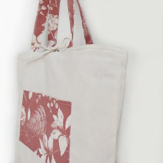 Bolso Tote (handmade) estampado floral rosa