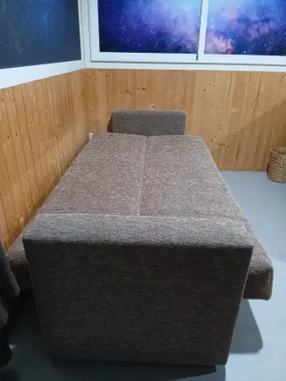 Sofá Cama Beige Tela