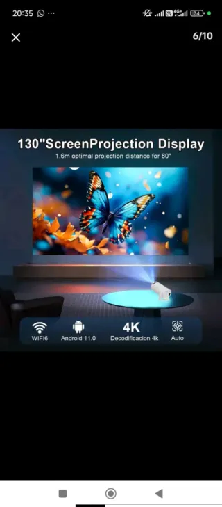 Proyector Android Bluetooth con Mando
